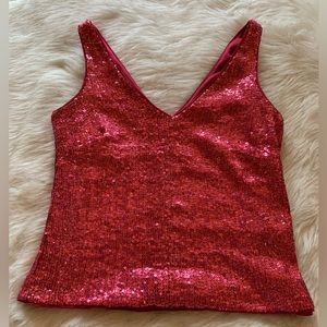 Banana Republic Dark Pink Sequined Tank
